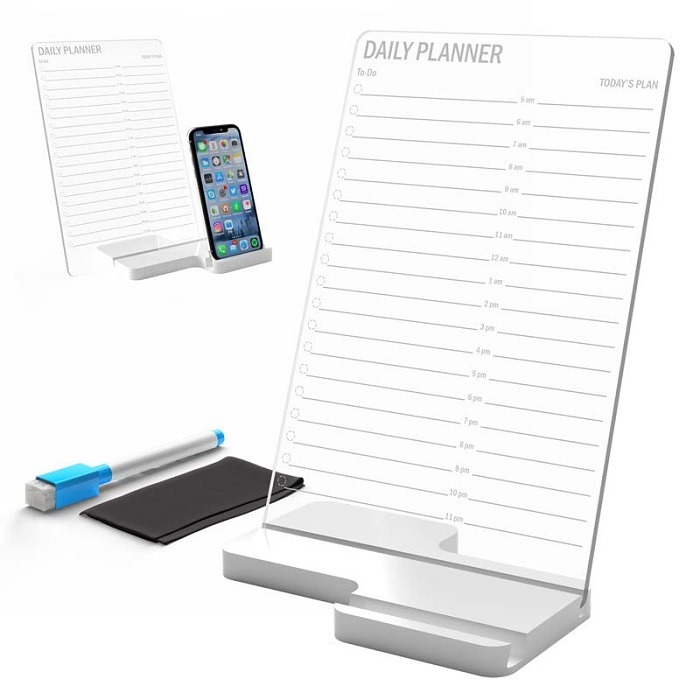 3Lines Clear Acrylic Board Daily Planner for tabletop